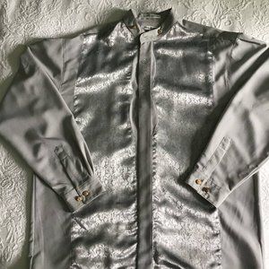 Silver Men's Dress Shirt by Moda Bianco